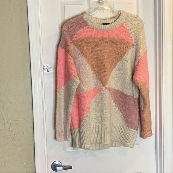J Crew Slouchy Color Block Tunic Sweater Size Large - Picture 3 of 9